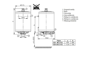 GB-120.2-03 TÁROLÓS BOJLER KÉMÉNY NÉLKÜLI