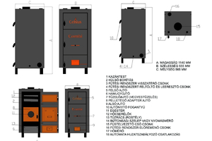 CELSIUS COMBI 40-43 43KW SZILÁRD TÜZELÉSŰ KAZÁN