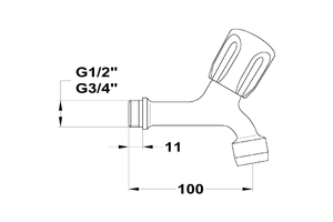 EUROSZTÁR FALI KIFOLYÓSZELEP 3/4" MOF. 162-0006-00