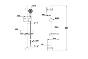 TEKA STYLO SPORT ZUHANYSZETT 600MM