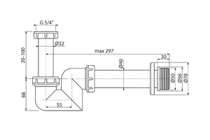 RAVAK UNI CHROME BIDÉ SZIFON DN40