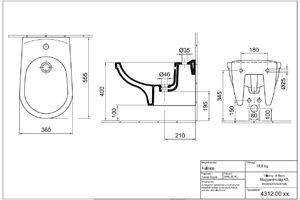 4312 FALI BIDET FEHÉR SAVAL /20