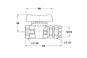 GOLYÓSCSAP GÁZ 1/2" FIX KB MOFÉM FLEX. 113-0074-40